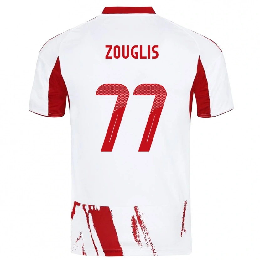 Danxen Men Nikolaos Zouglis #77 White Red Away Jersey 2025/26 T-Shirt