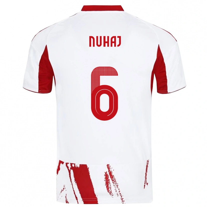 Danxen Men Fabjano Nuhaj #6 White Red Away Jersey 2025/26 T-Shirt
