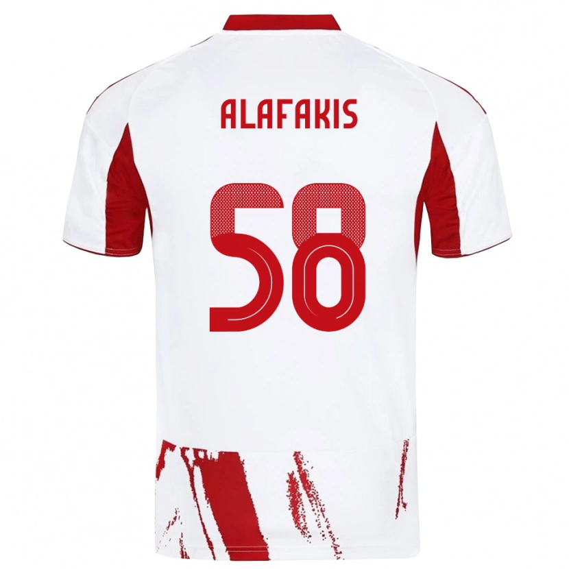 Danxen Men Nektarios Alafakis #58 White Red Away Jersey 2025/26 T-Shirt