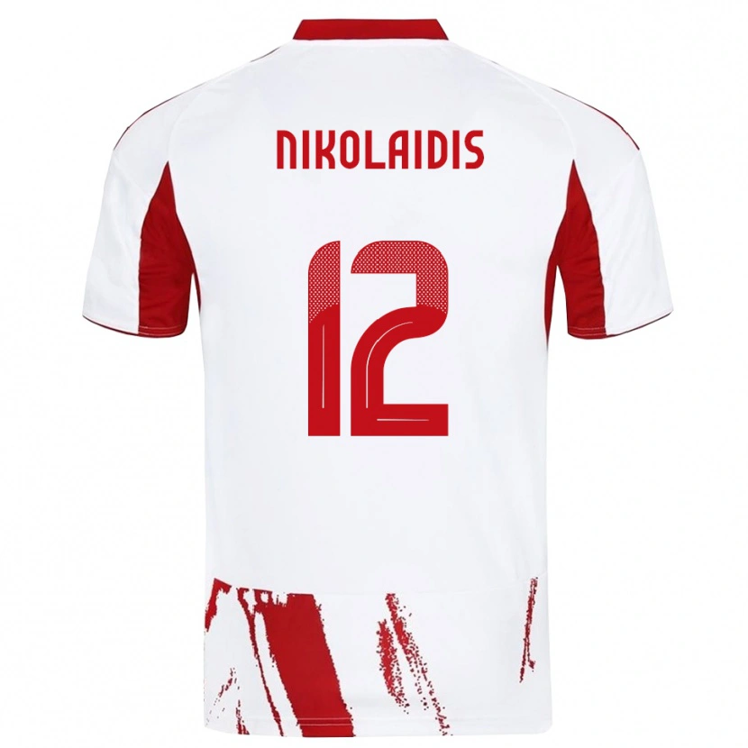 Danxen Men Georgios Nikolaidis #12 White Red Away Jersey 2025/26 T-Shirt