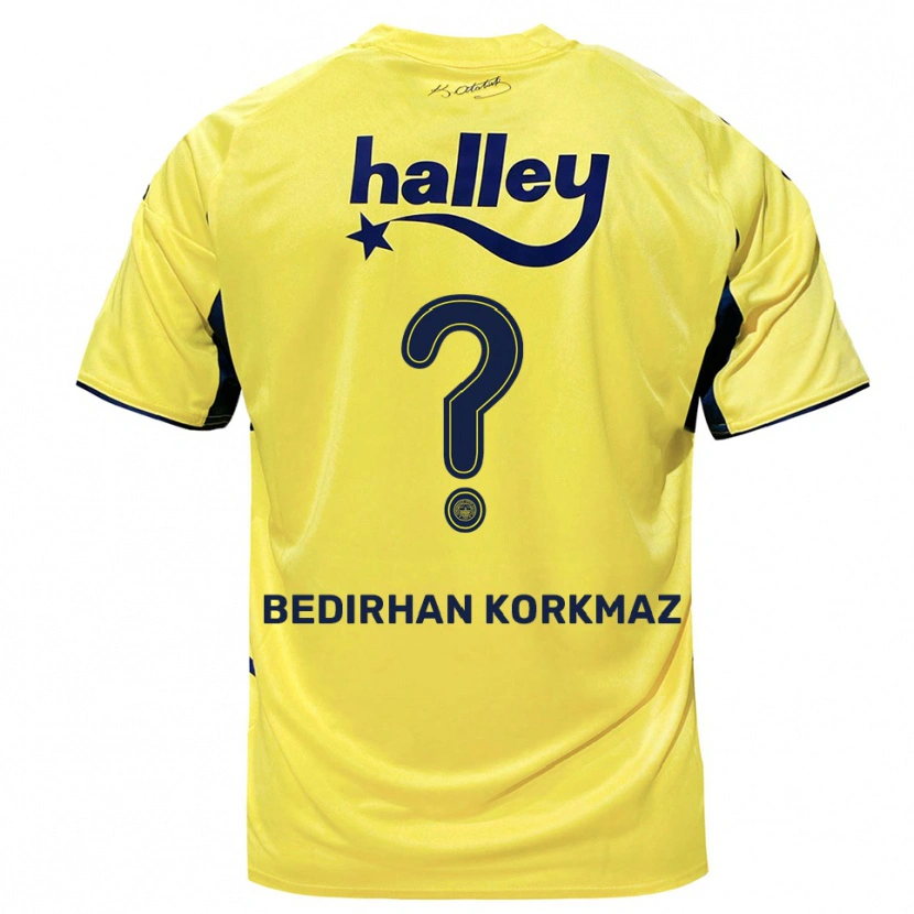 Danxen Men Yağız Bedirhan Korkmaz #0 Yellow Navy Away Jersey 2025/26 T-Shirt