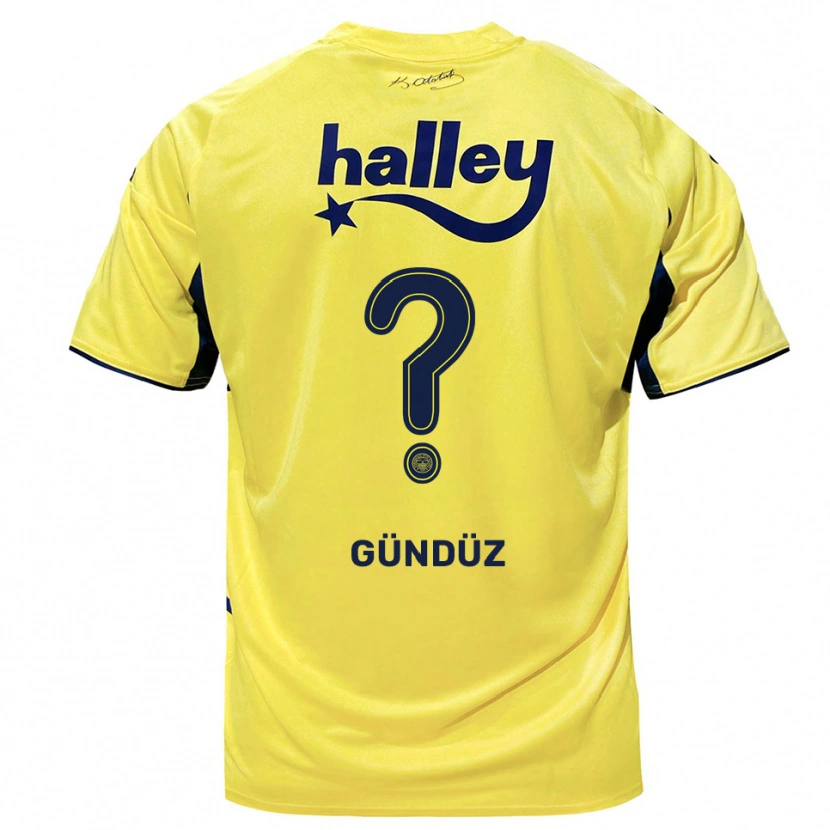 Danxen Men Kerem Gündüz #0 Yellow Navy Away Jersey 2025/26 T-Shirt