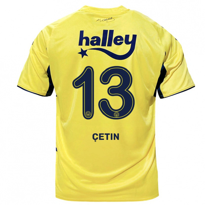 Danxen Men Tarık Çetin #13 Yellow Navy Away Jersey 2025/26 T-Shirt