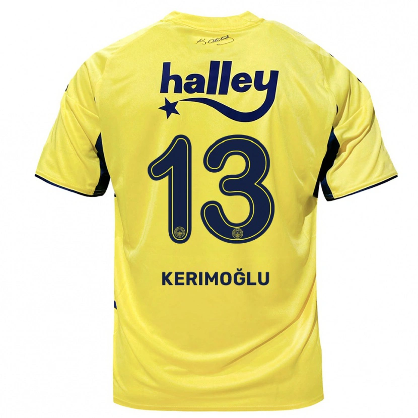 Danxen Men Zeynep Kerimoğlu #13 Yellow Navy Away Jersey 2025/26 T-Shirt