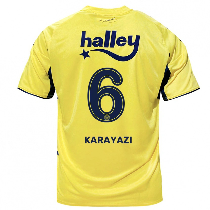 Danxen Men Efekan Karayazi #6 Yellow Navy Away Jersey 2025/26 T-Shirt