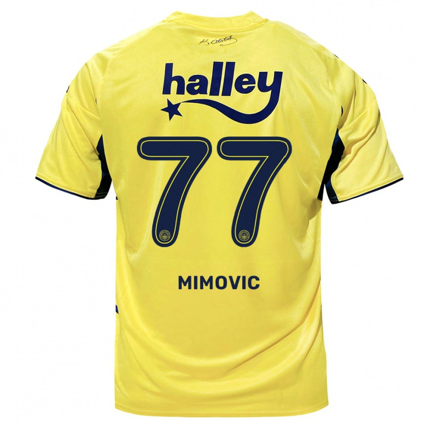Danxen Men Ognjen Mimovic #77 Yellow Navy Away Jersey 2025/26 T-Shirt