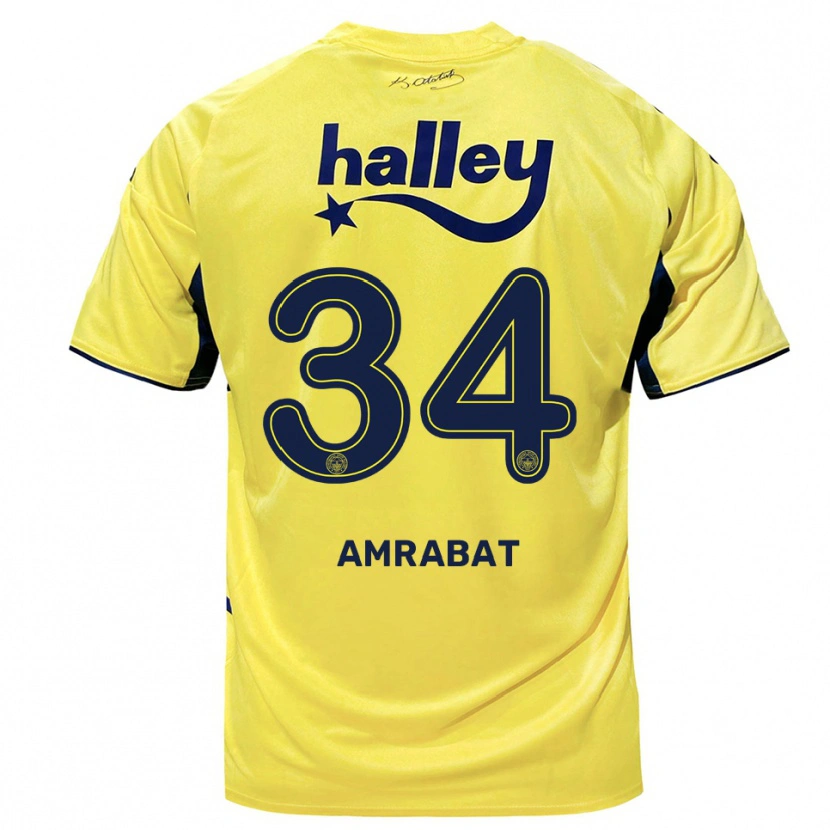 Danxen Men Sofyan Amrabat #34 Yellow Navy Away Jersey 2025/26 T-Shirt