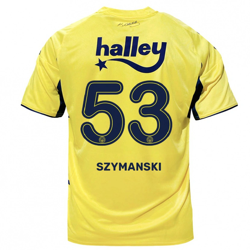 Danxen Men Sebastian Szymański #53 Yellow Navy Away Jersey 2025/26 T-Shirt