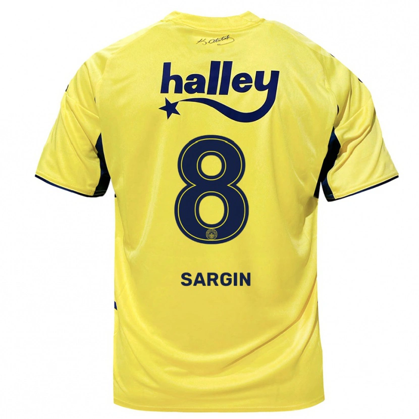 Danxen Men Samet Sargın #8 Yellow Navy Away Jersey 2025/26 T-Shirt