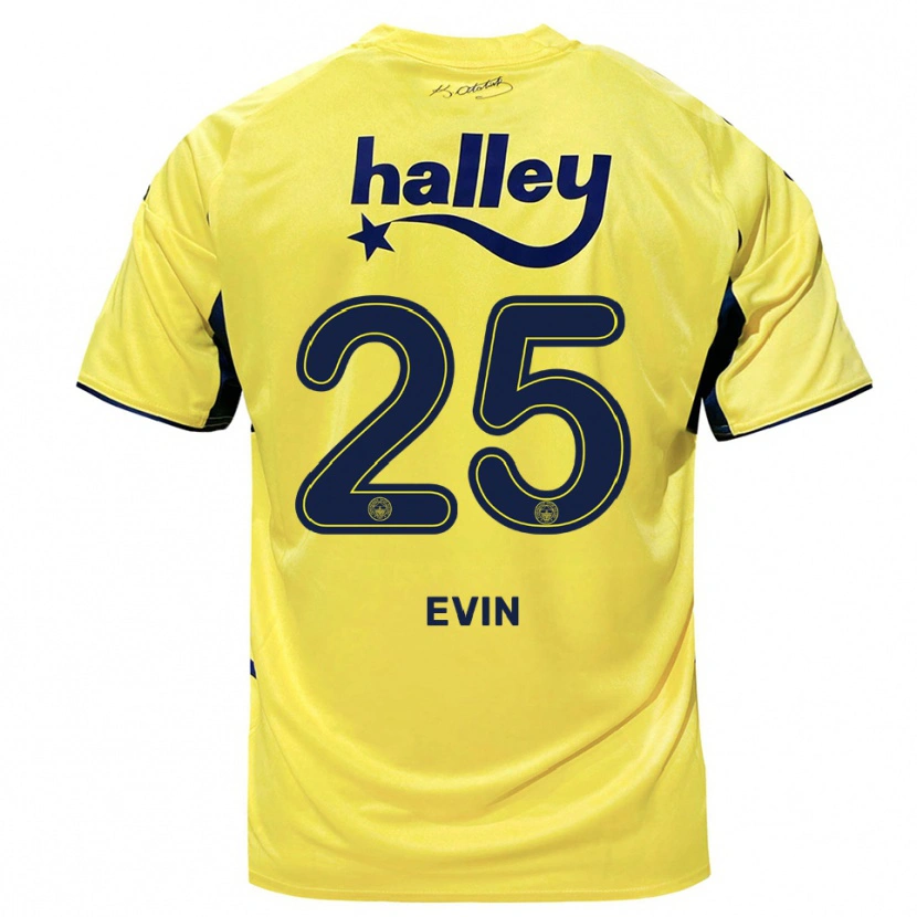 Danxen Men Yiğit Evin #25 Yellow Navy Away Jersey 2025/26 T-Shirt