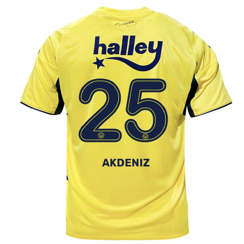 Danxen Men Zeynep Akdeniz #25 Yellow Navy Away Jersey 2025/26 T-Shirt