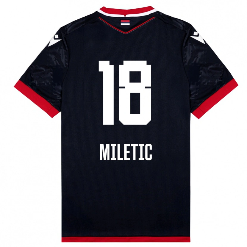 Danxen Men Ignjat Miletic #18 Black Red Away Jersey 2025/26 T-Shirt
