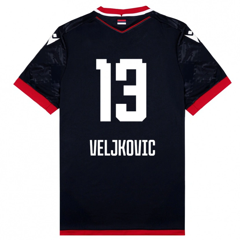 Danxen Men Milos Veljkovic #13 Black Red Away Jersey 2025/26 T-Shirt