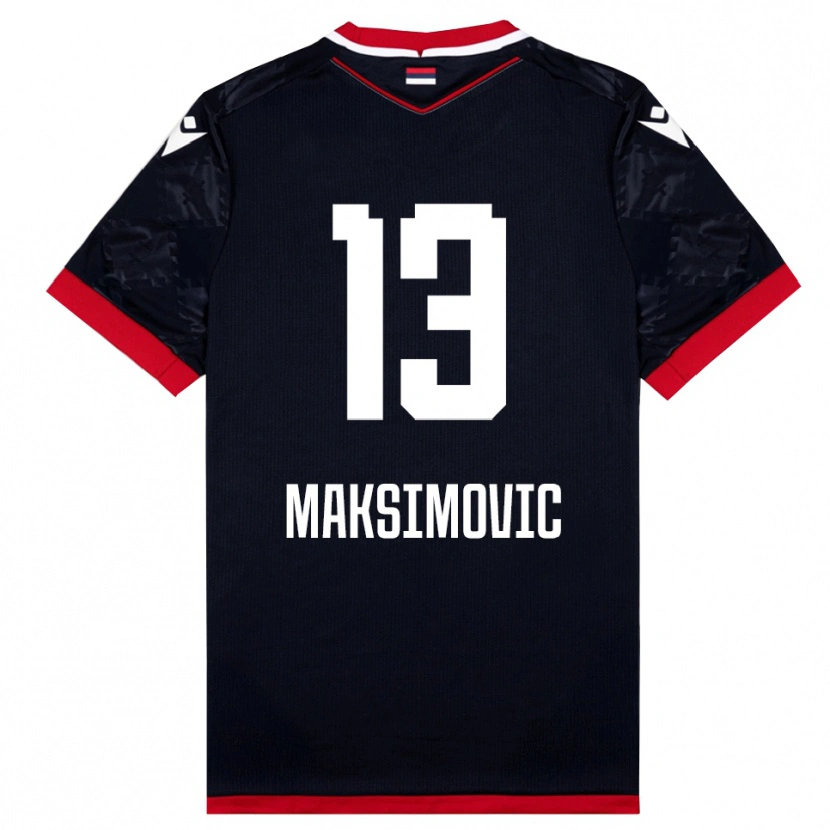 Danxen Men Filip Maksimovic #13 Black Red Away Jersey 2025/26 T-Shirt