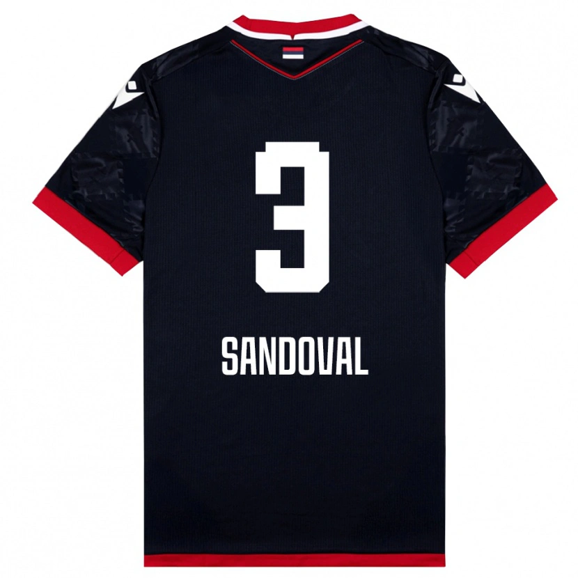 Danxen Men Keimer Sandoval #3 Black Red Away Jersey 2025/26 T-Shirt