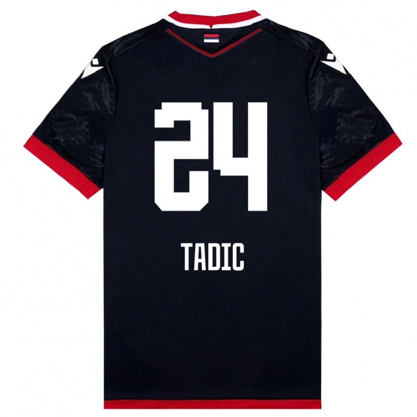Danxen Men Ilija Tadic #24 Black Red Away Jersey 2025/26 T-Shirt