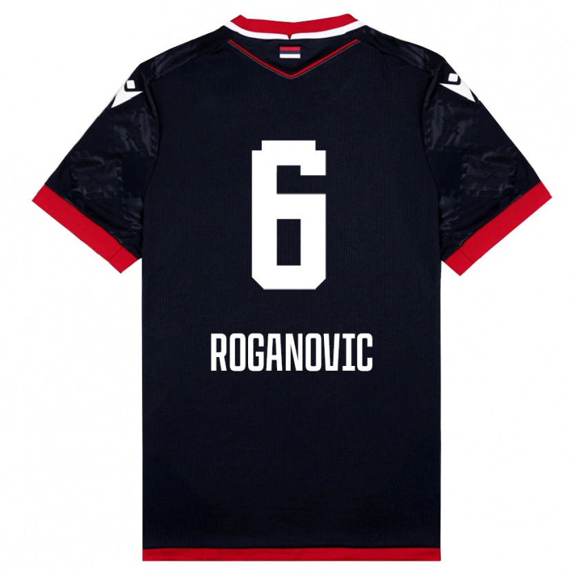 Danxen Men Vuk Roganovic #6 Black Red Away Jersey 2025/26 T-Shirt