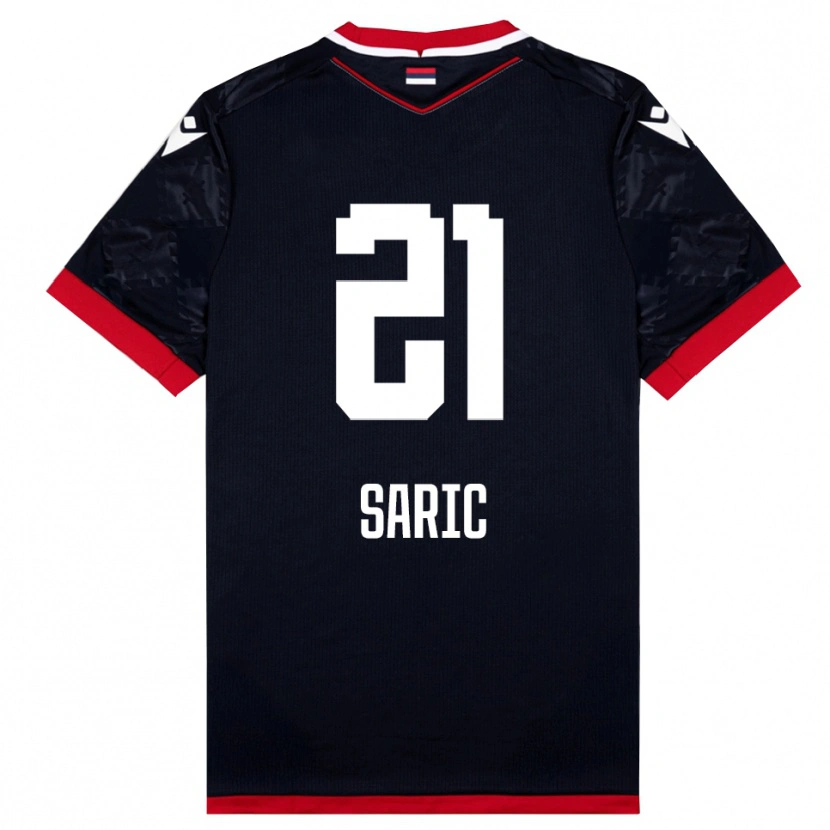 Danxen Men Dimitrije Saric #21 Black Red Away Jersey 2025/26 T-Shirt
