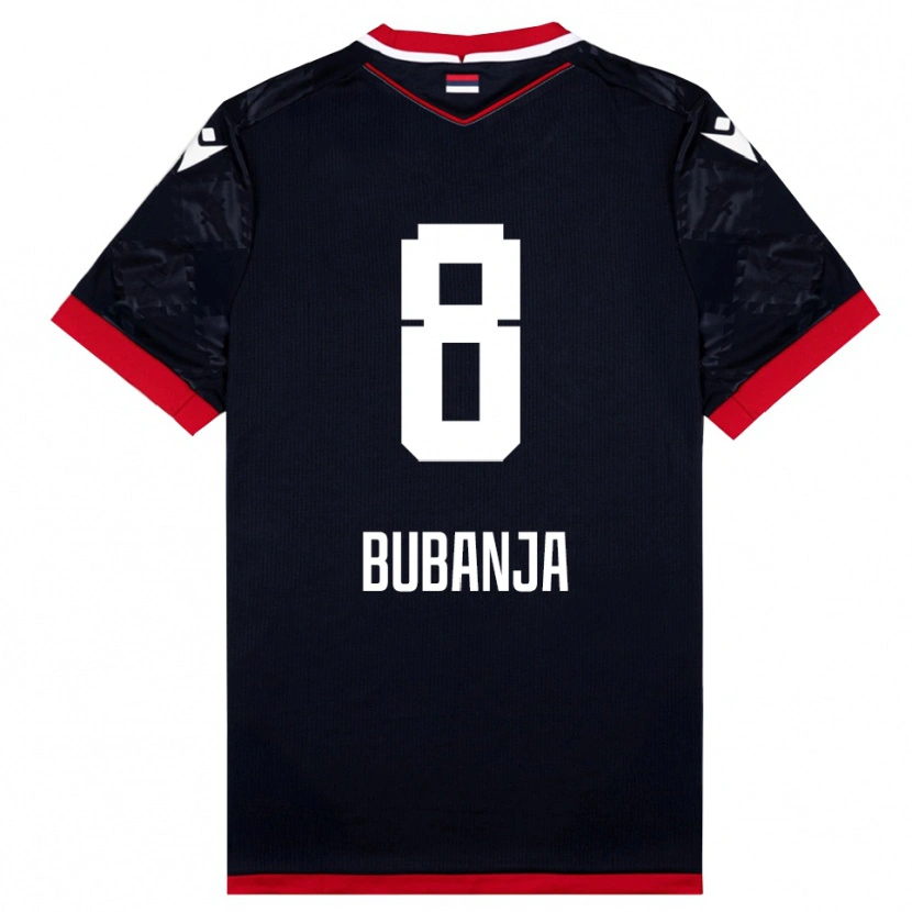 Danxen Men Igor Bubanja #8 Black Red Away Jersey 2025/26 T-Shirt
