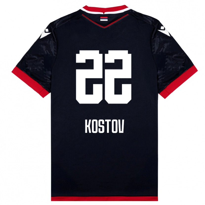 Danxen Men Vasilije Kostov #22 Black Red Away Jersey 2025/26 T-Shirt