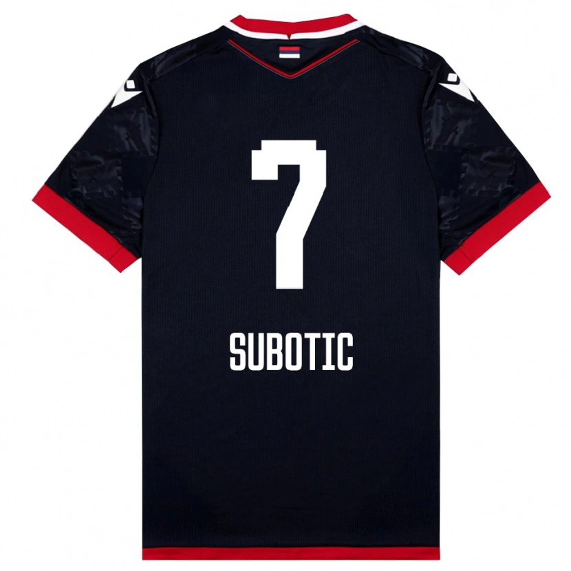 Danxen Men Vasilije Subotic #7 Black Red Away Jersey 2025/26 T-Shirt