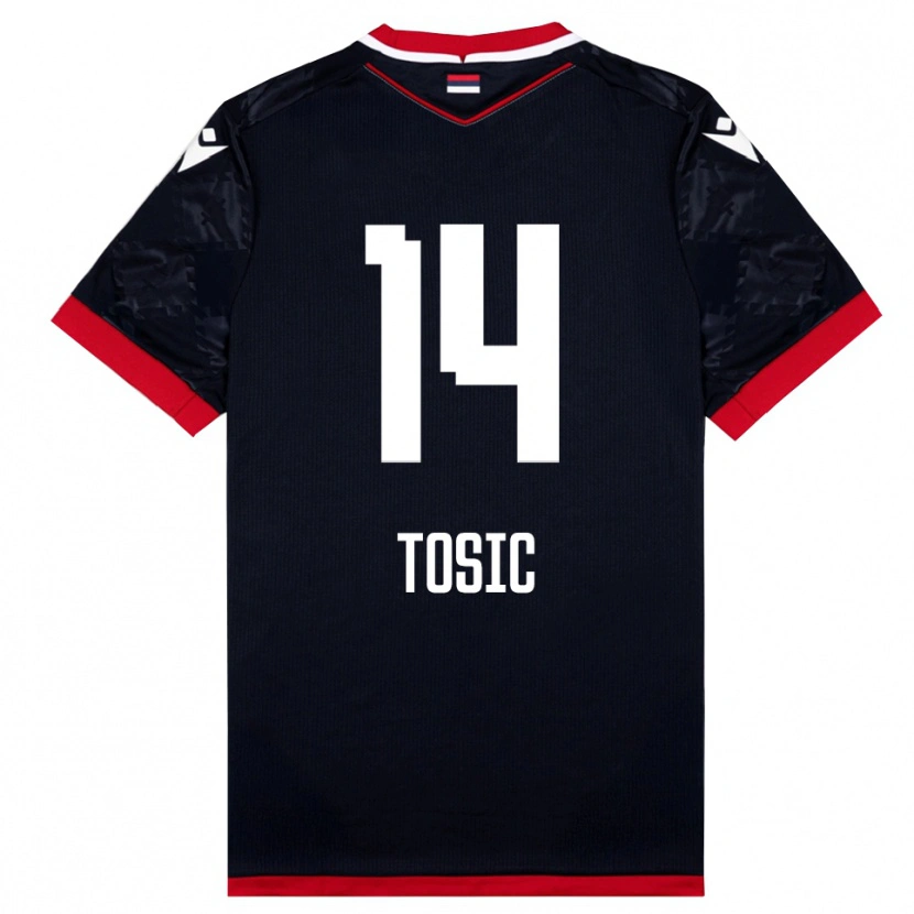 Danxen Men Davorin Tosic #14 Black Red Away Jersey 2025/26 T-Shirt