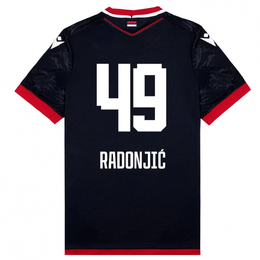 Danxen Men Nemanja Radonjić #49 Black Red Away Jersey 2025/26 T-Shirt