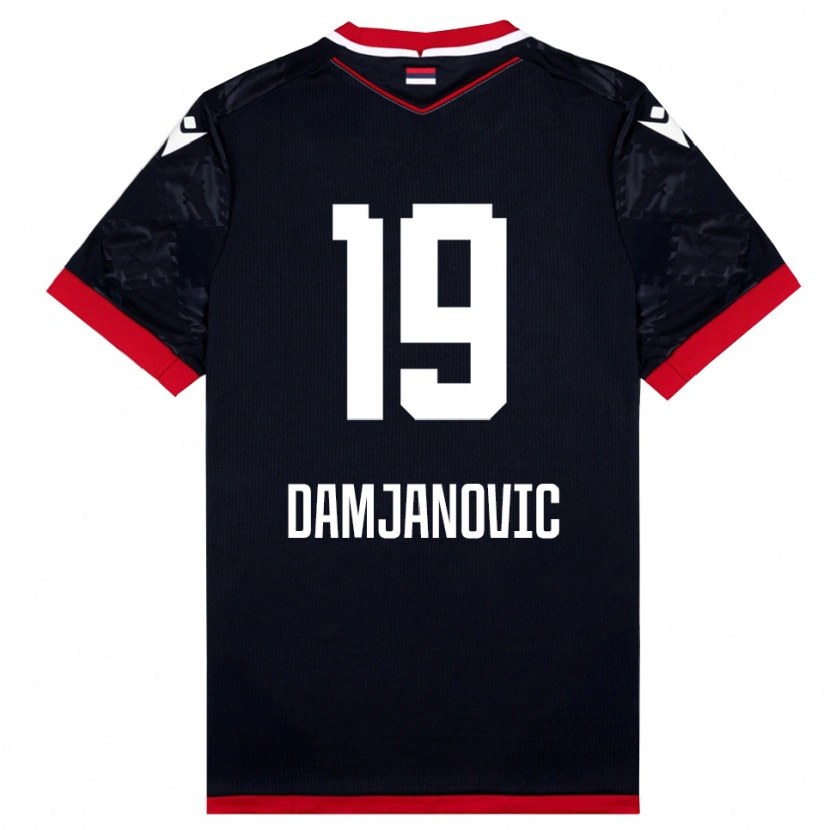 Danxen Men Aleksa Damjanovic #19 Black Red Away Jersey 2025/26 T-Shirt