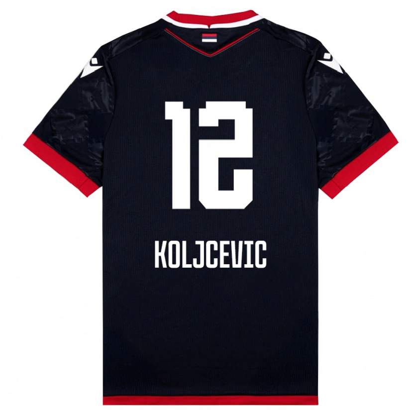 Danxen Men Danilo Koljcevic #12 Black Red Away Jersey 2025/26 T-Shirt