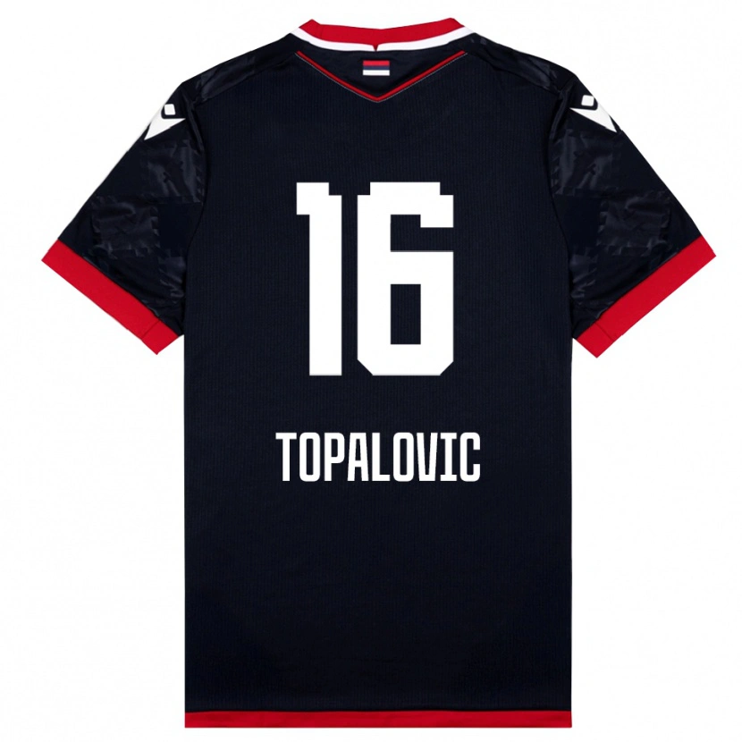 Danxen Men Todor Topalovic #16 Black Red Away Jersey 2025/26 T-Shirt