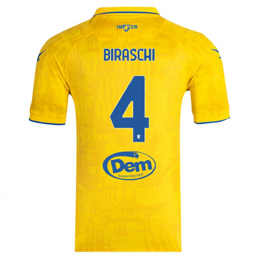 Danxen Women Davide Biraschi #4 Yellow Blue Home Jersey 2025/26 T-Shirt