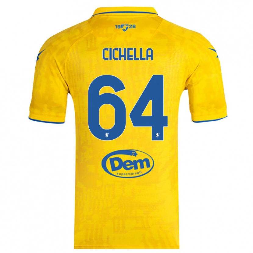 Danxen Women Matteo Cichella #64 Yellow Blue Home Jersey 2025/26 T-Shirt