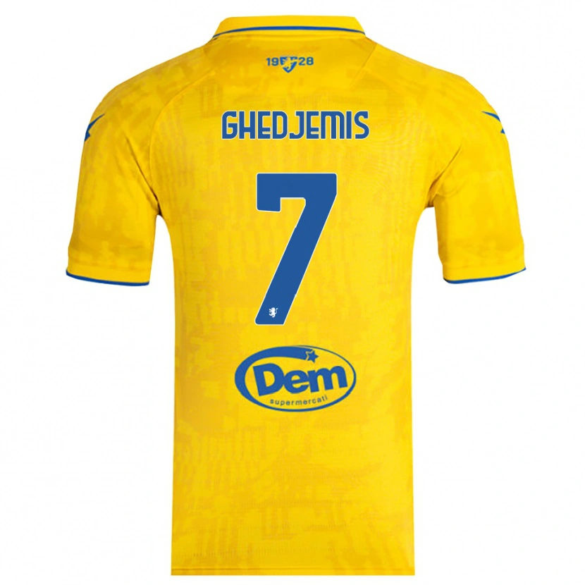 Danxen Women Farès Ghedjemis #7 Yellow Blue Home Jersey 2025/26 T-Shirt