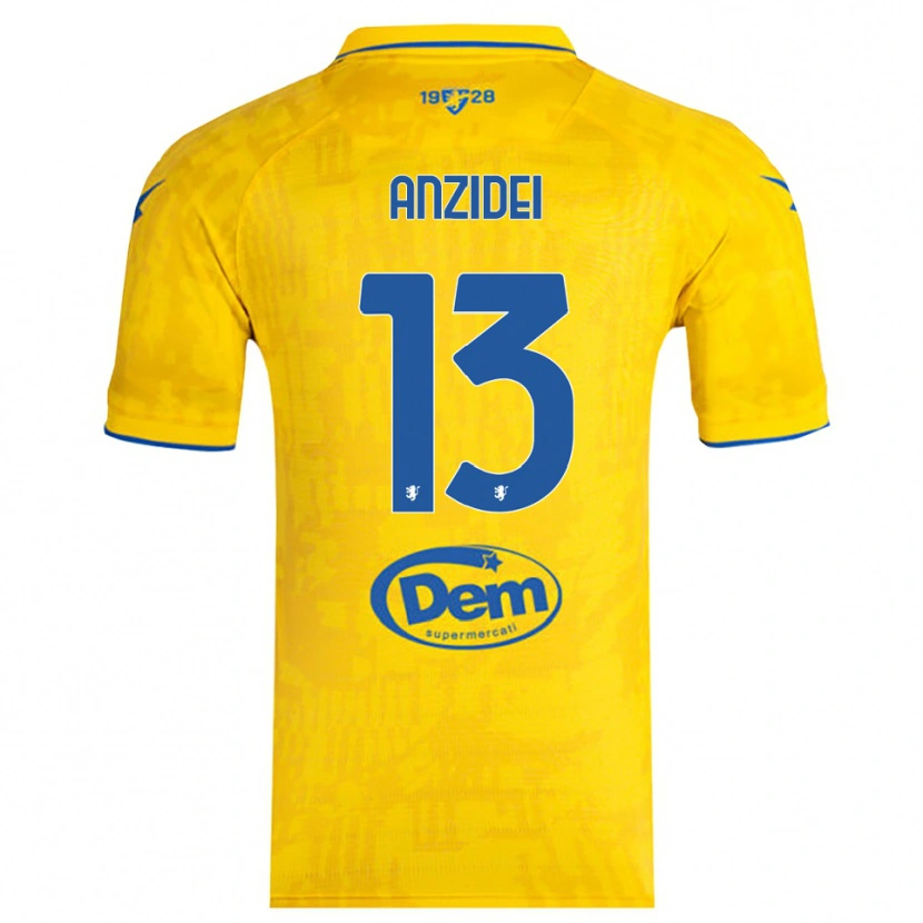 Danxen Women Massimo Anzidei #13 Yellow Blue Home Jersey 2025/26 T-Shirt