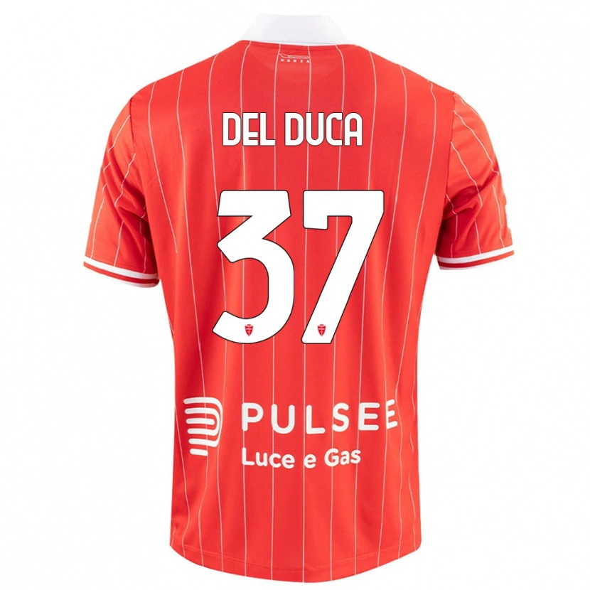 Danxen Women Jacopo Del Duca #37 Red White Home Jersey 2025/26 T-Shirt