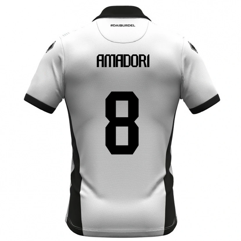 Danxen Women Emilio Amadori #8 White Black Orange Home Jersey 2025/26 T-Shirt