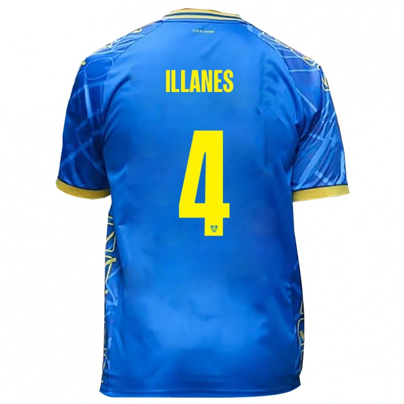 Danxen Women Julián Illanes #4 Sky Blue Yellow Home Jersey 2025/26 T-Shirt