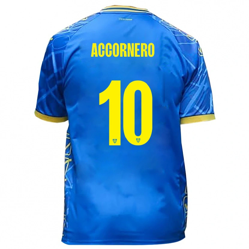Danxen Women Federico Accornero #10 Sky Blue Yellow Home Jersey 2025/26 T-Shirt