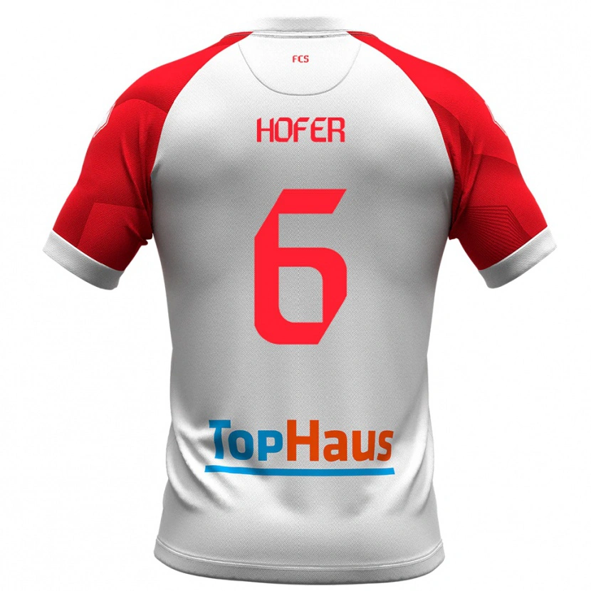 Danxen Women Patrik Hofer #6 White Red Home Jersey 2025/26 T-Shirt
