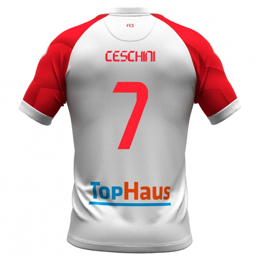 Danxen Women Nicolò Ceschini #7 White Red Home Jersey 2025/26 T-Shirt