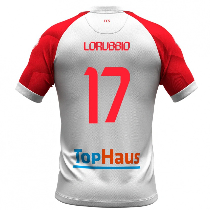 Danxen Women Domenico Lorubbio #17 White Red Home Jersey 2025/26 T-Shirt