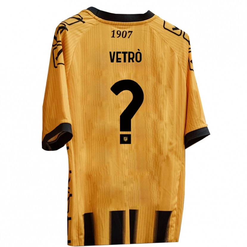 Danxen Women Antonio Vetrò #0 Yellow Black Home Jersey 2025/26 T-Shirt