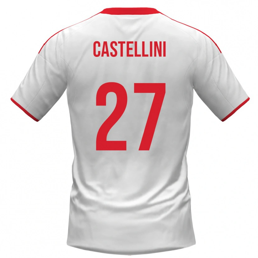 Danxen Women Alessio Castellini #27 White Red Home Jersey 2025/26 T-Shirt