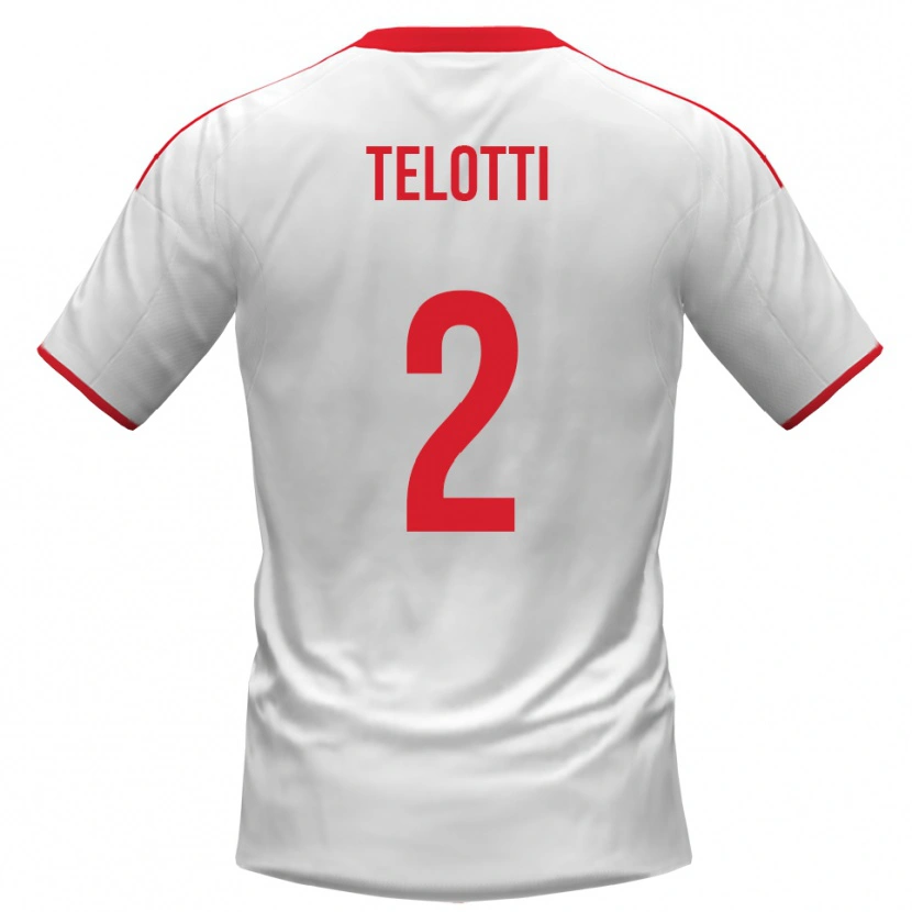 Danxen Women Giacomo Telotti #2 White Red Home Jersey 2025/26 T-Shirt