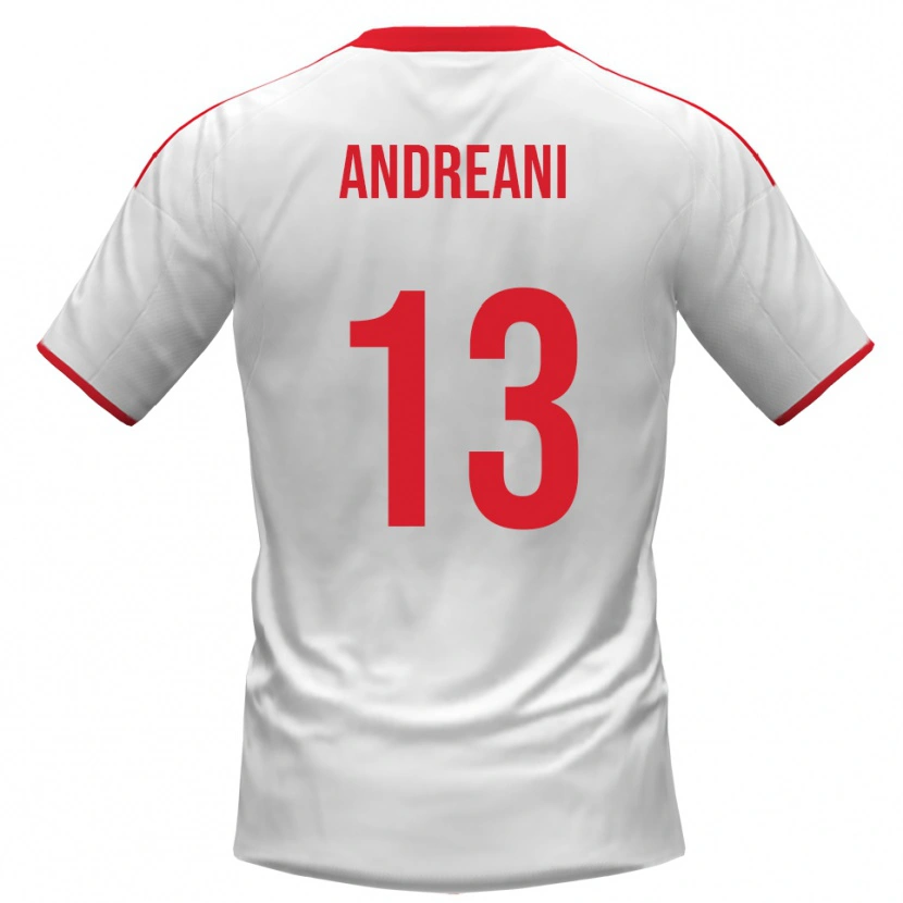 Danxen Women Pietro Andreani #13 White Red Home Jersey 2025/26 T-Shirt