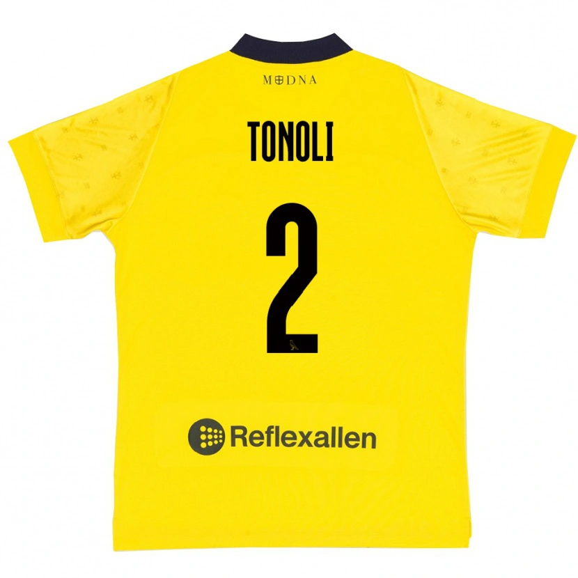 Danxen Women Daniel Tonoli #2 Yellow Navy Home Jersey 2025/26 T-Shirt