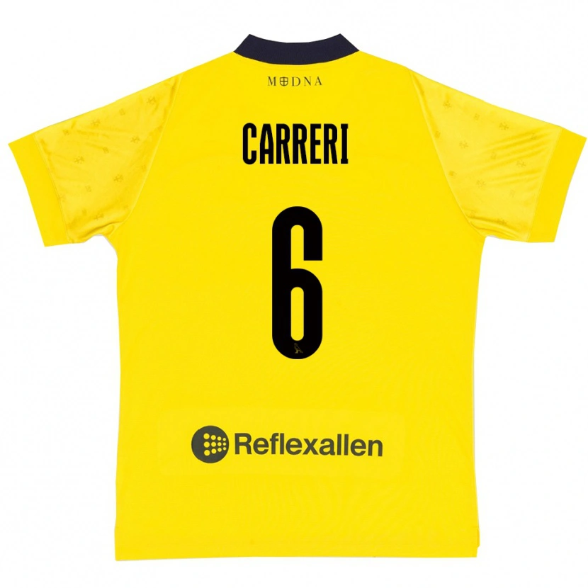 Danxen Women Carlo Carreri #6 Yellow Navy Home Jersey 2025/26 T-Shirt