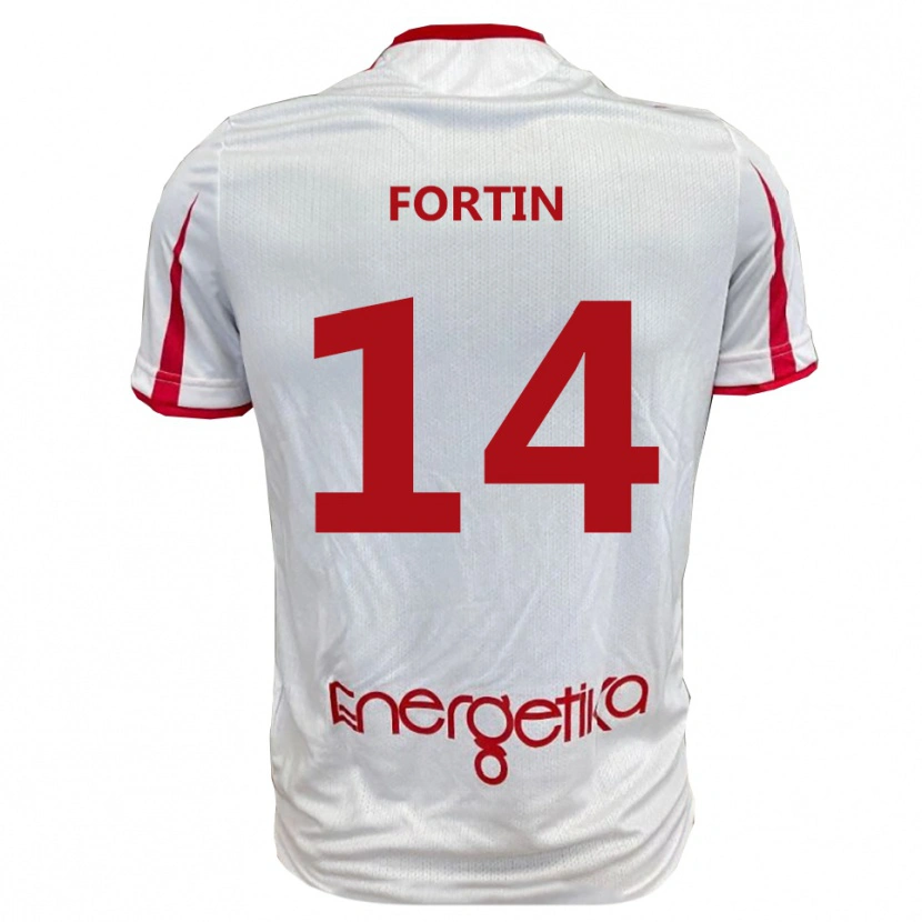 Danxen Women Mattia Fortin #14 White Red Home Jersey 2025/26 T-Shirt