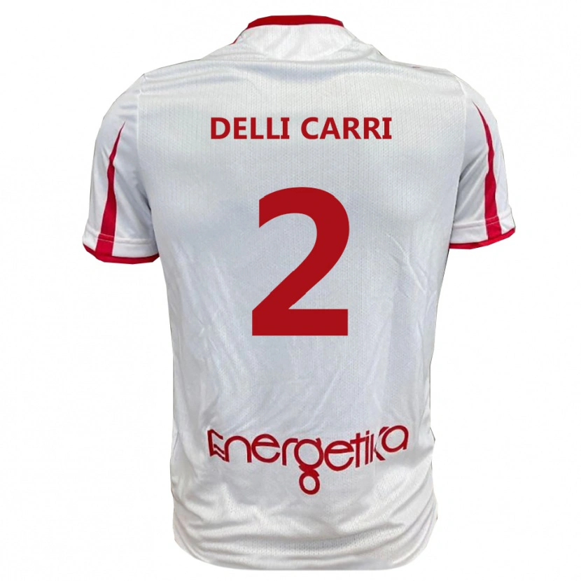 Danxen Women Filippo Delli Carri #2 White Red Home Jersey 2025/26 T-Shirt