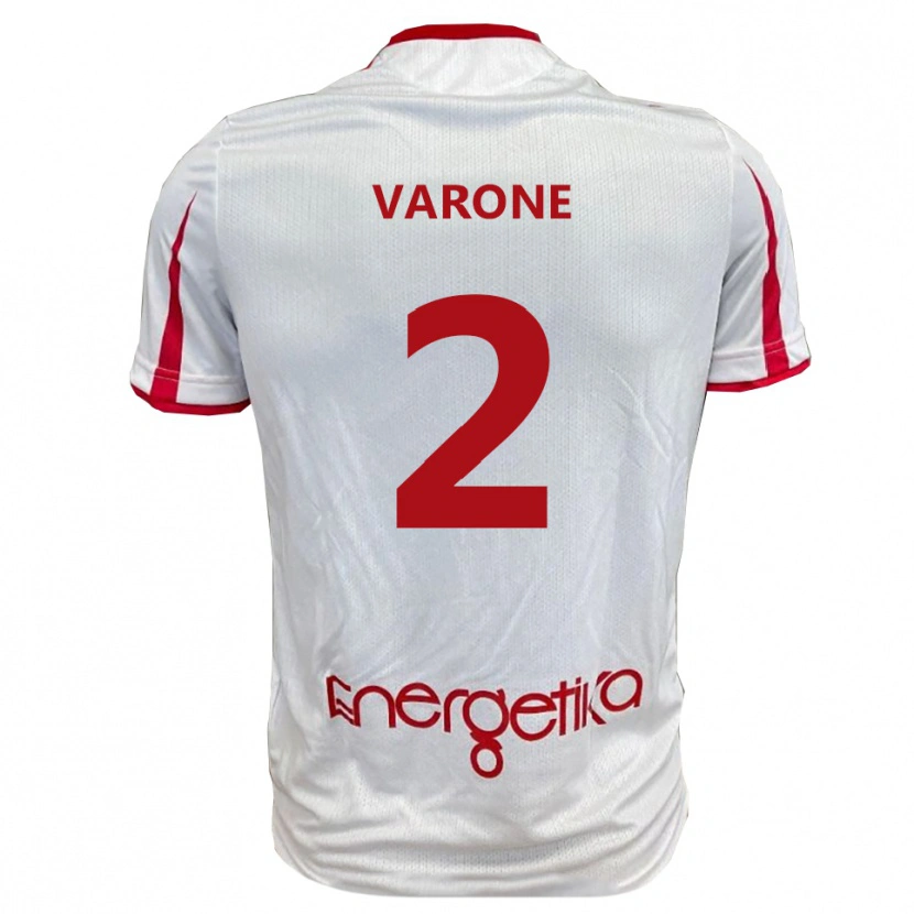 Danxen Women Francesco Varone #2 White Red Home Jersey 2025/26 T-Shirt